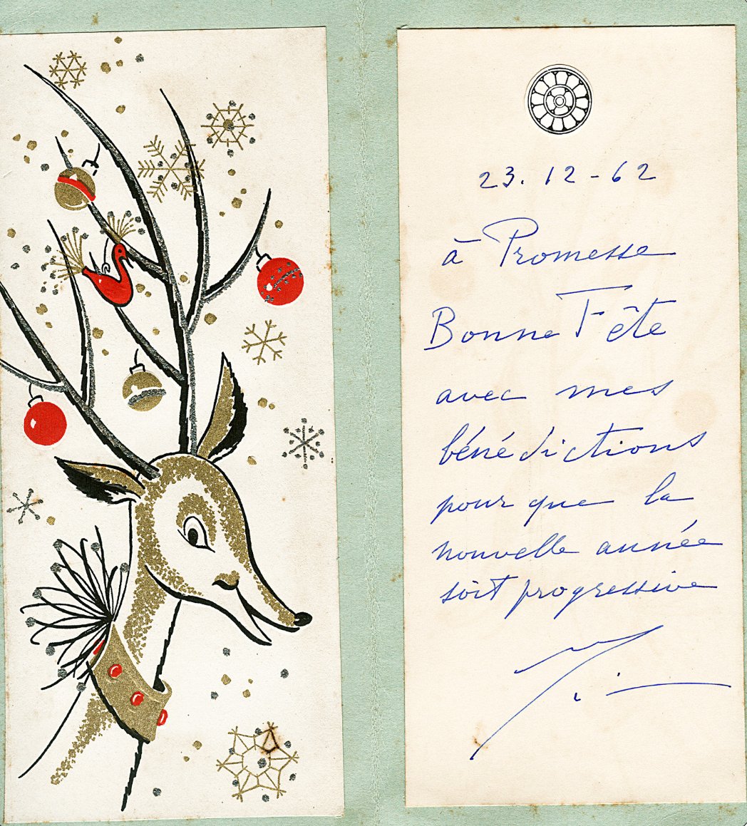 The Mother's birthday card to Promesse, 23 December 1962
