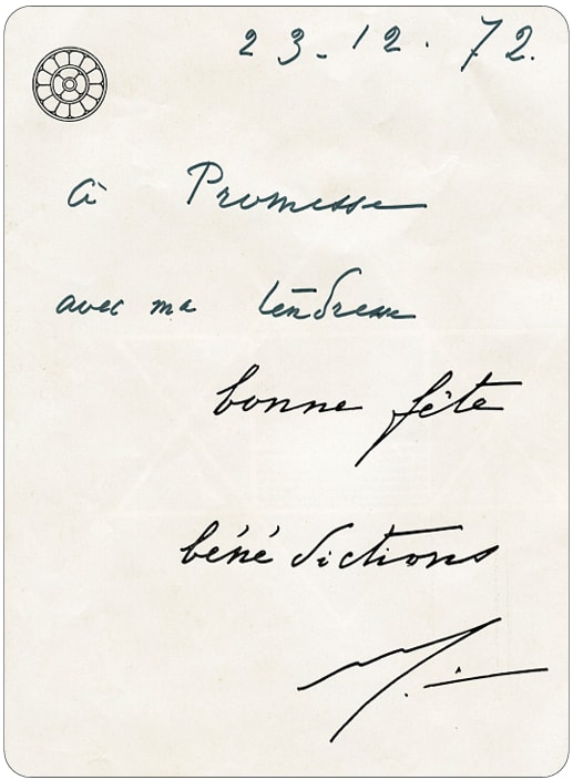 The Mother's birthday card to Promesse, 23 December 1972