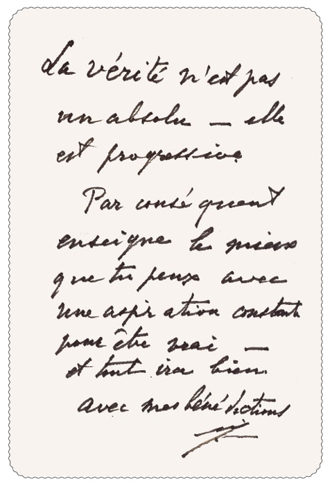 Promesse&rsquo;s handwritten letter to the Mother, 12.3.68, with Her reply in Her own hand