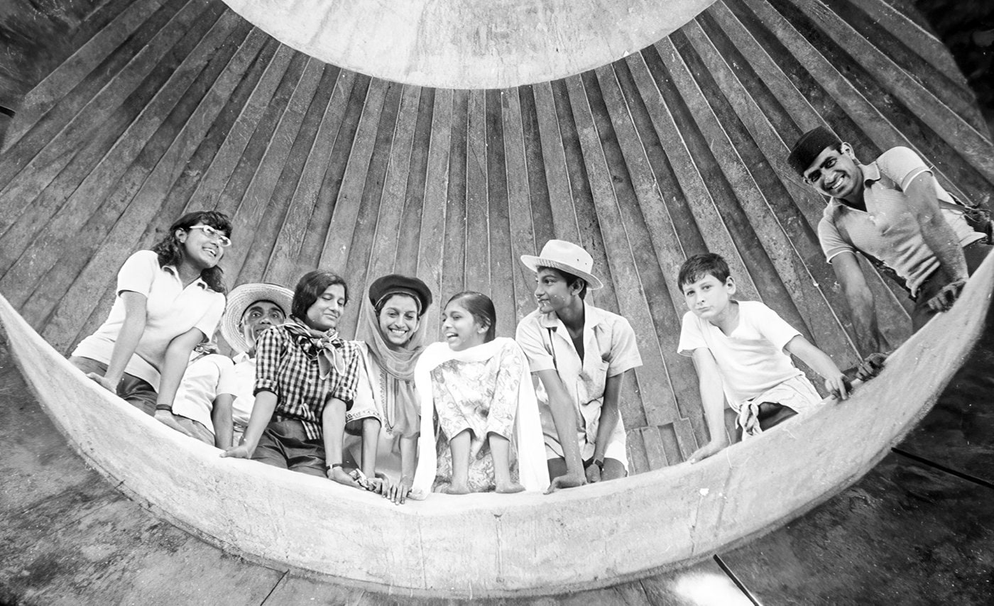Promesse at Bharat Niwas, Auroville, 1972 with his students