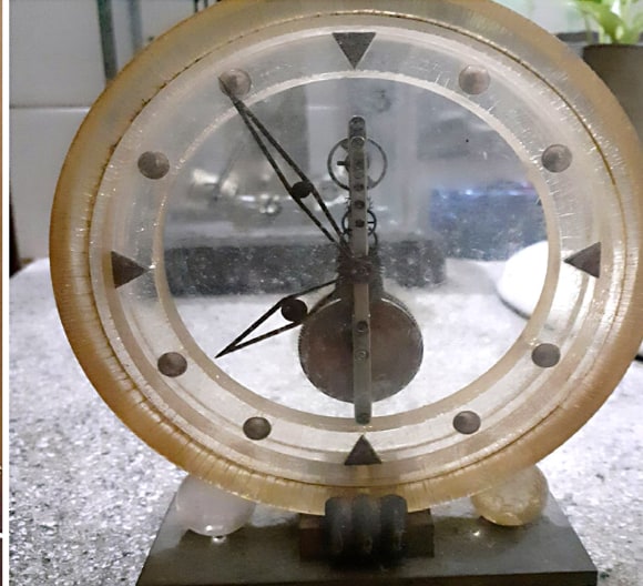 A transparent-dial clock from Promesse's collection