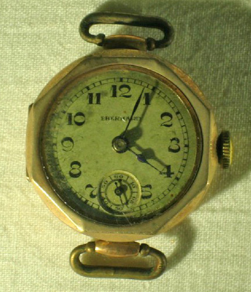An antique octagonal golden wristwatch that belonged to the Mother&rsquo;s mother, given to Promesse