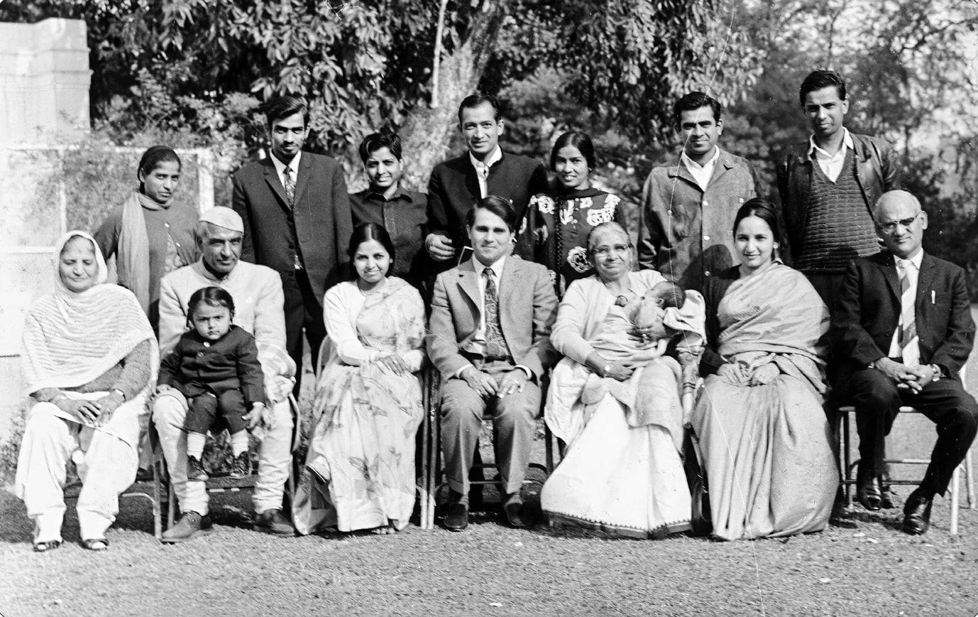 Standing, L to R - Chitra, Victor, Tara, Anil Ji, Lata, Promesse & Jitendra, Sitting, L to R - Dhanwanti Bua, Surendranath, Pranjal, Purnima, Kewi, Dayawati, Viresh, Anupama & Madan Pardal