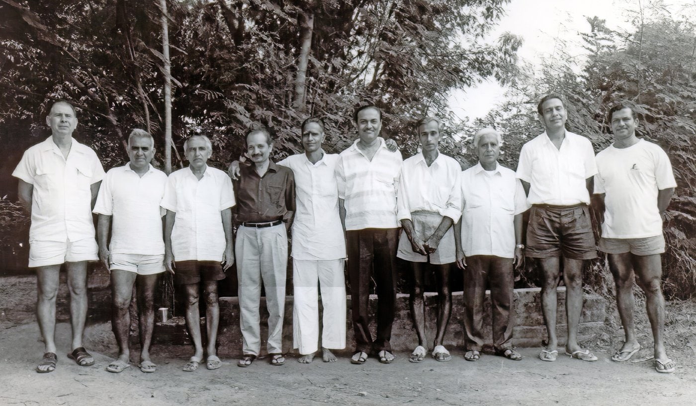 L to R - Grant, Promesse, Arun bhai, Vasu, Brajkishore, Arvind Prasad, Krishna bhai, Nirakar, Arvind babu, Bokul
